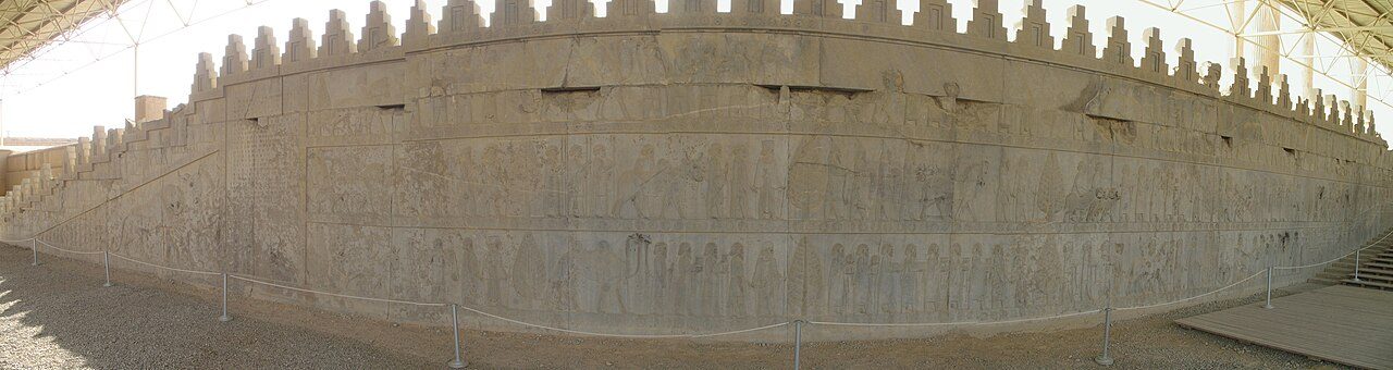 The Apadana staircase reliefs at Persepolis showing tribute-bearers of the subject nations