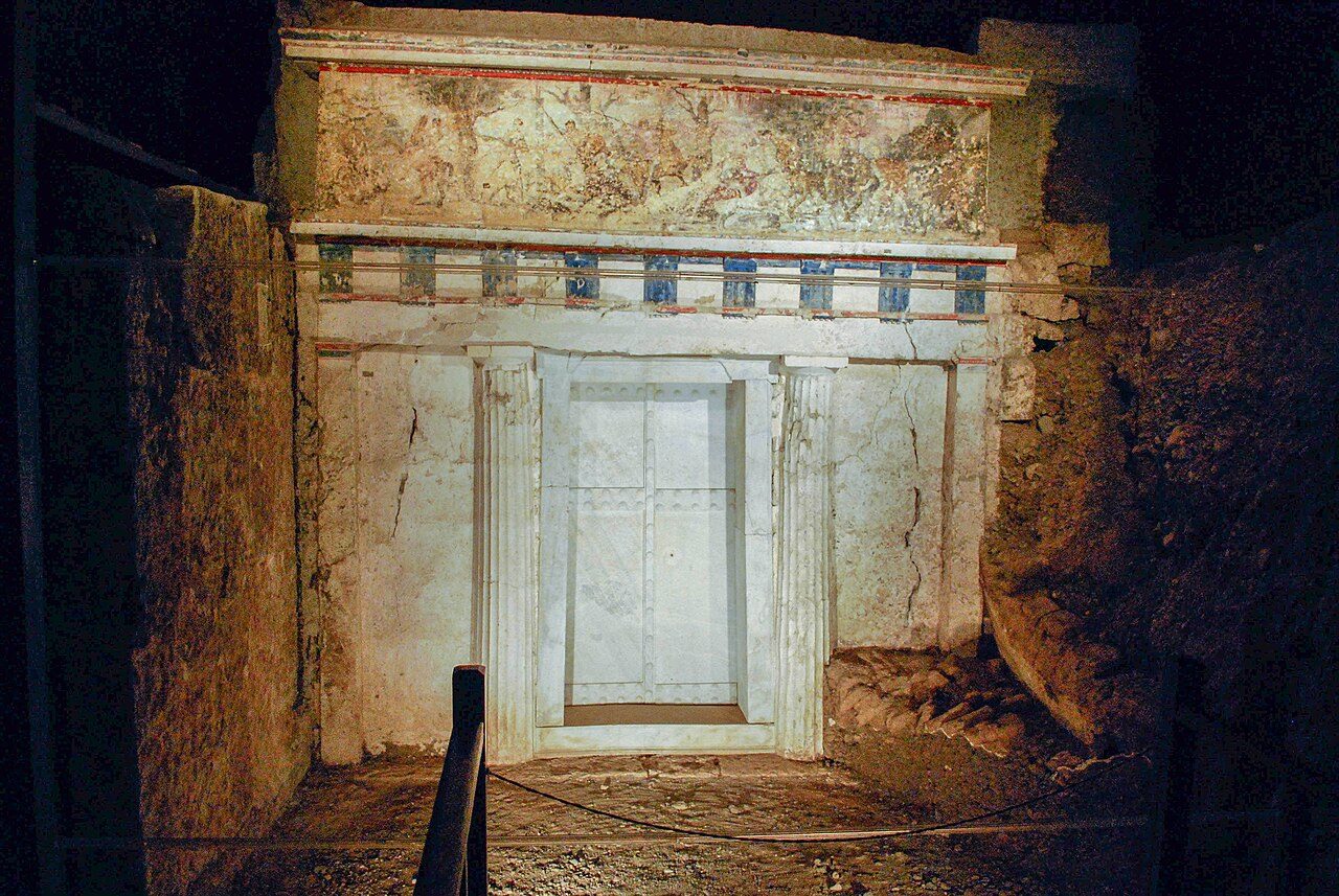 Facade of the tomb attributed to Philip II at Vergina (Aigai)