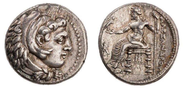 Silver tetradrachm of Alexander the Great from Babylon, c. 325–323 BC