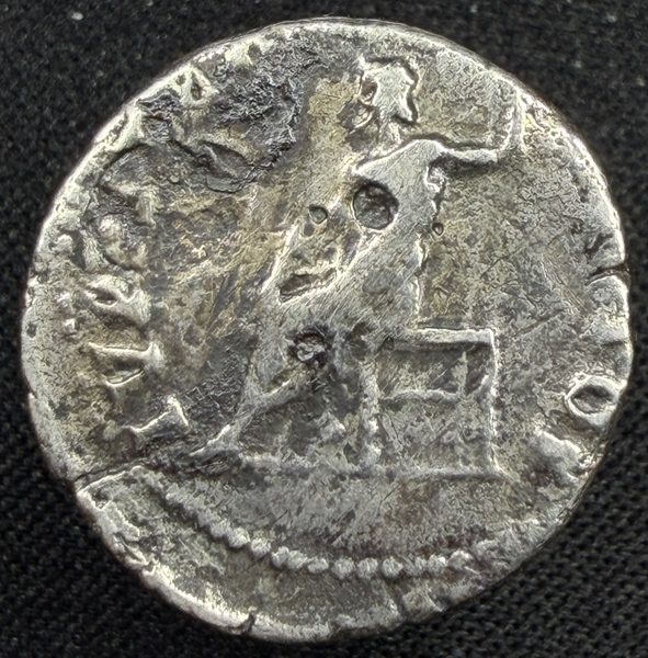 Reverse: Jupiter seated left holding thunderbolt and sceptre.