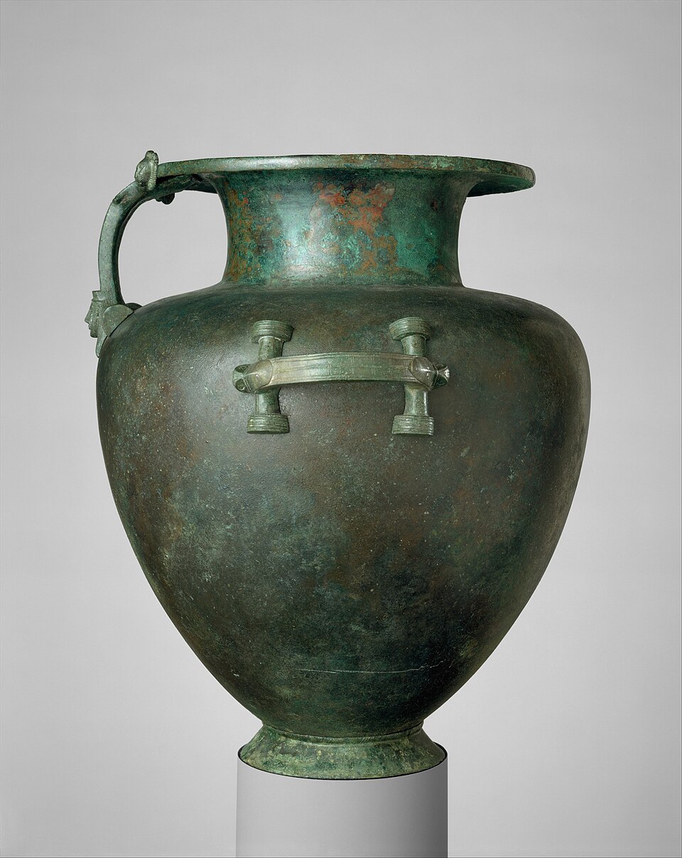 A Greek bronze hydria