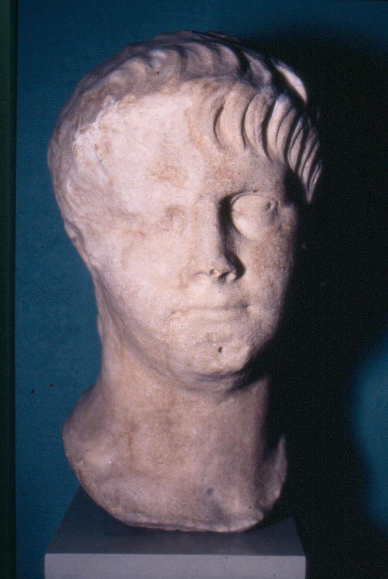Marble portrait head of Nero, fourth type, Nasjonalmuseet Oslo