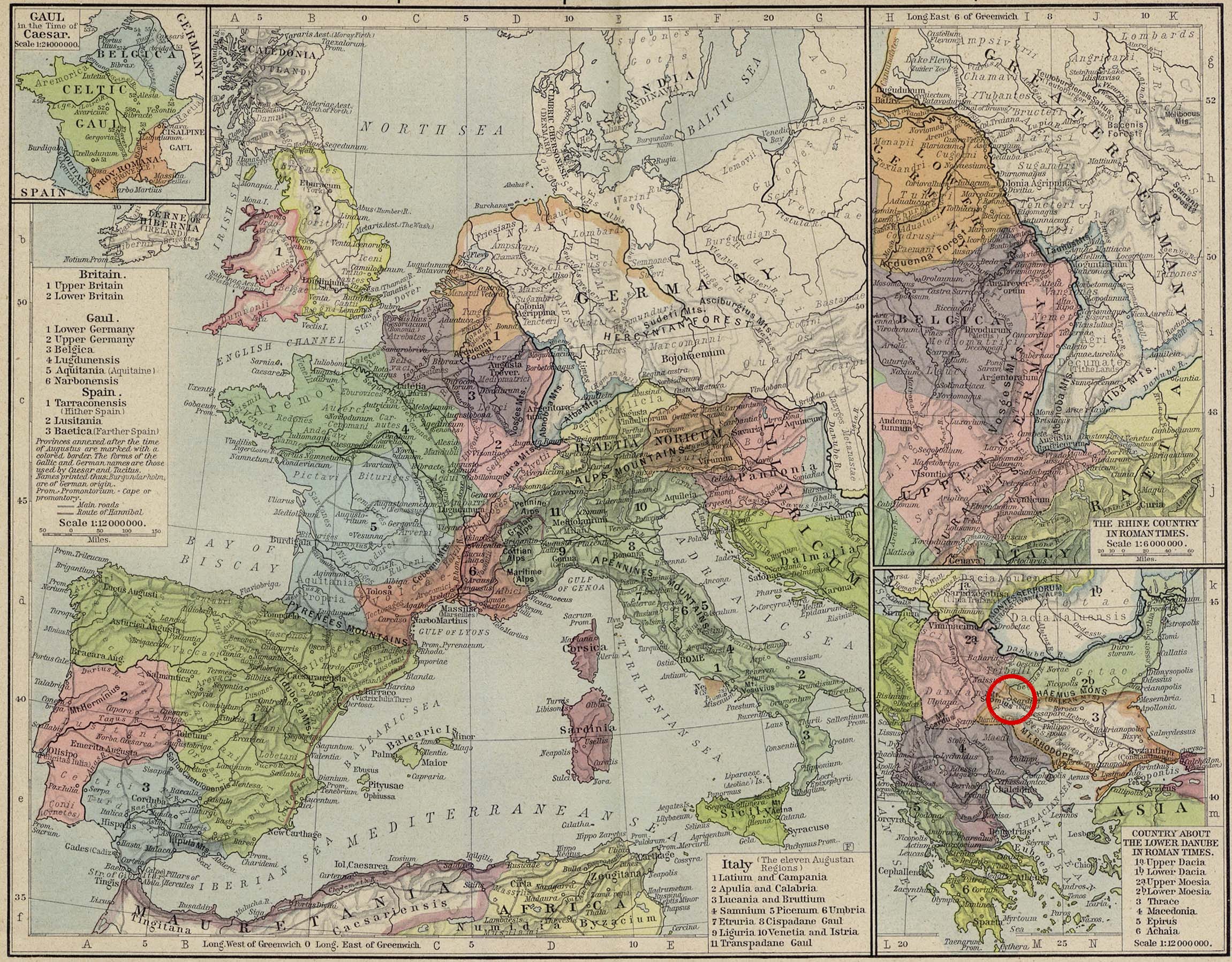 Map of Serdica