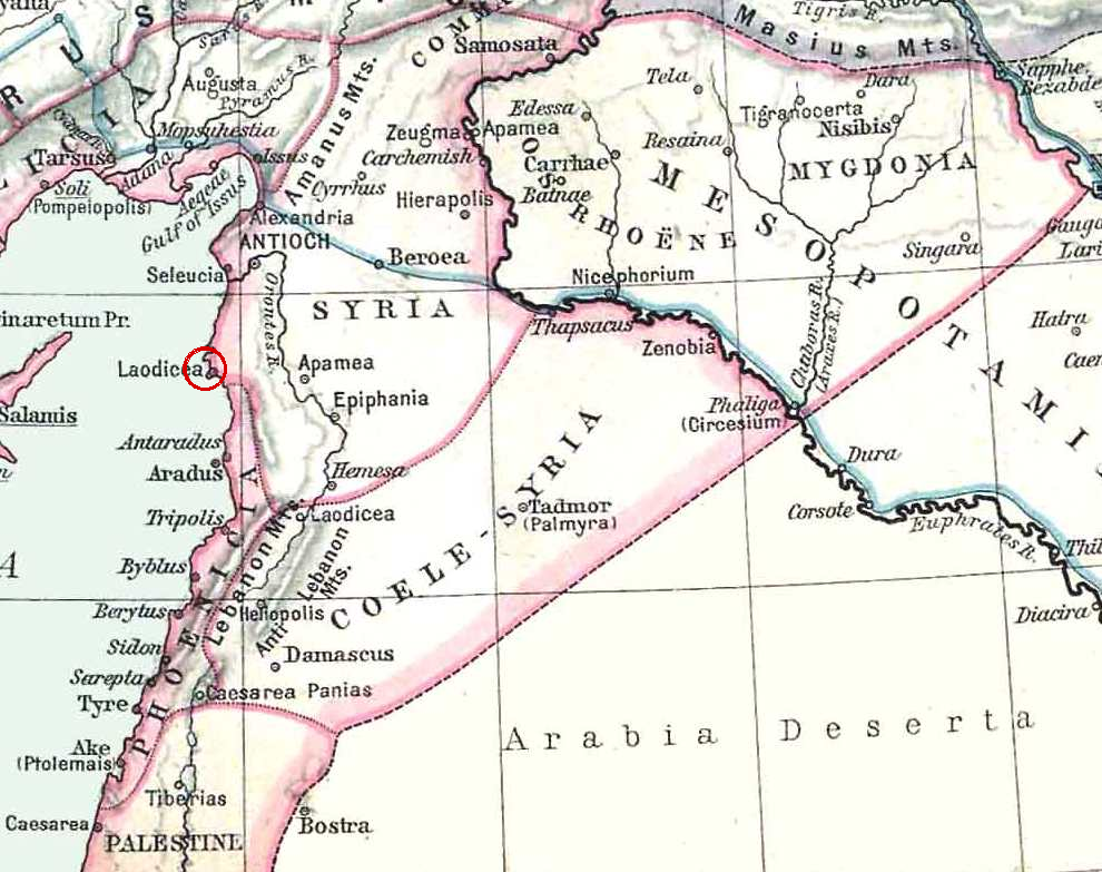 Map of Laodicea ad Mare (per RIC; attribution debated)