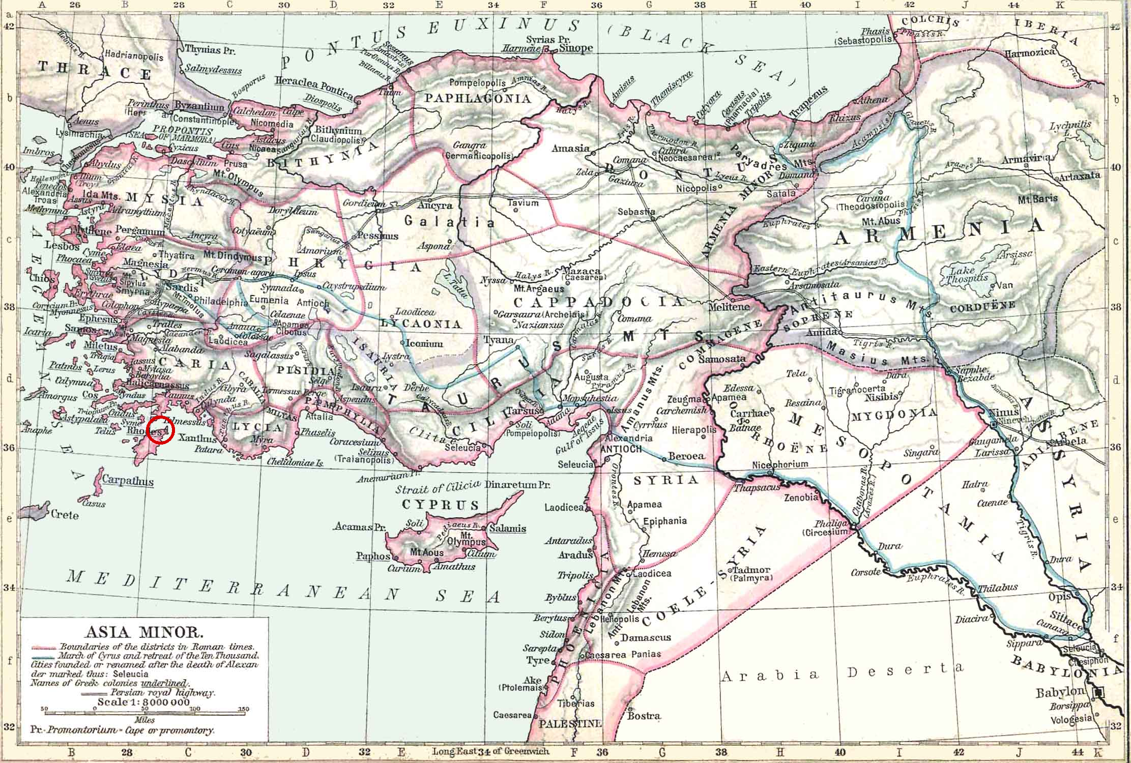 Map of Rhodes