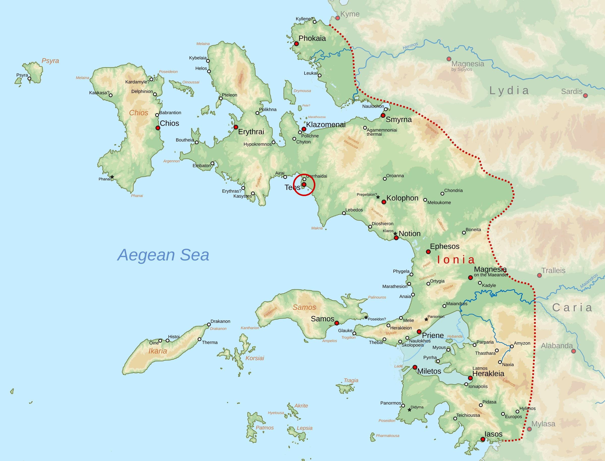 Map of Teos