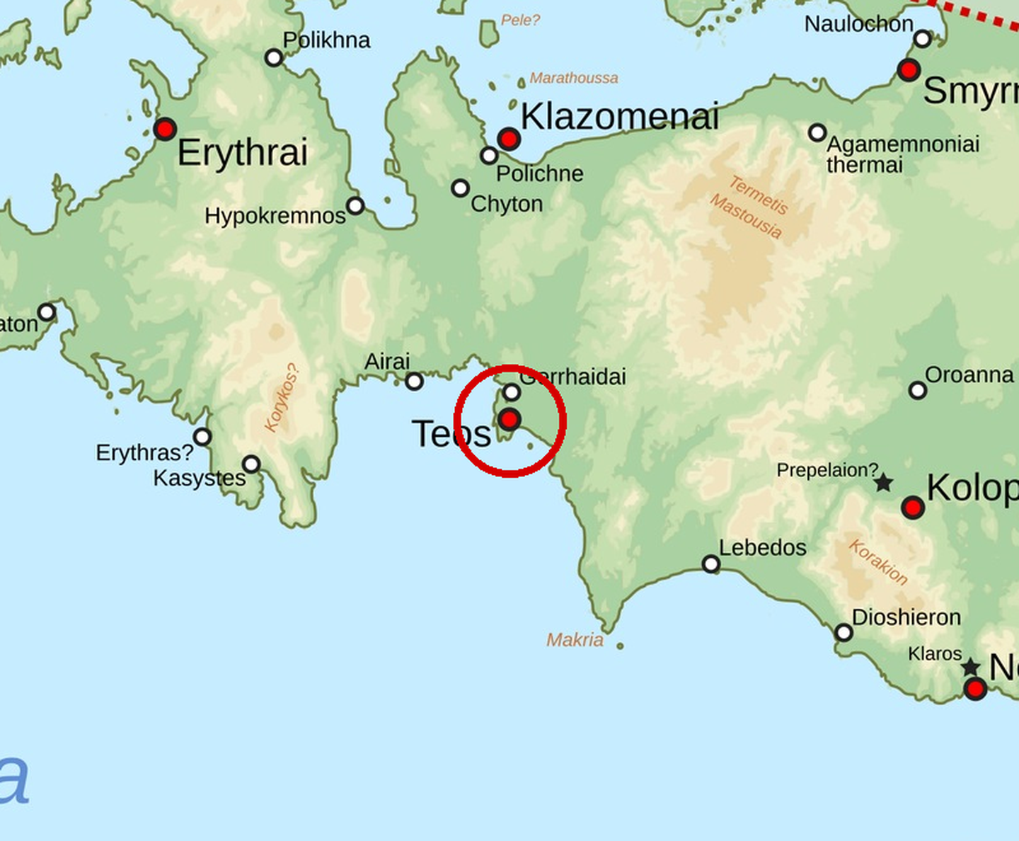 Detail map for Teos