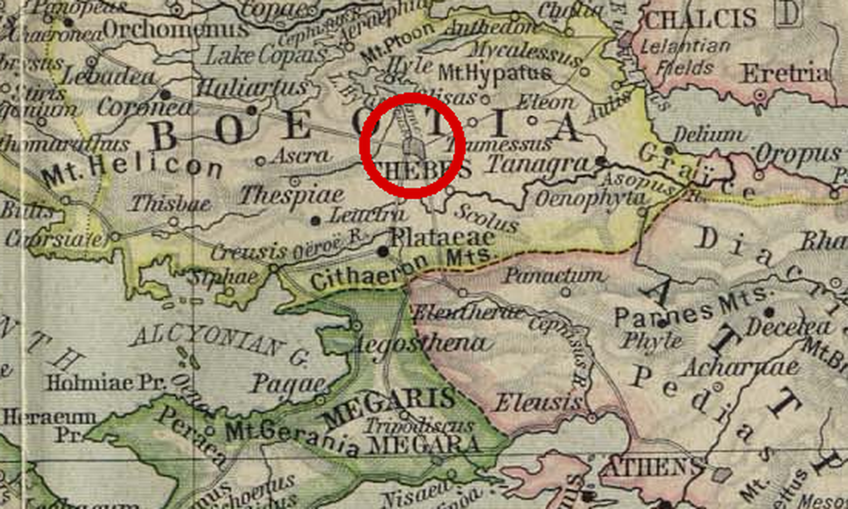 Detail map for Thebes