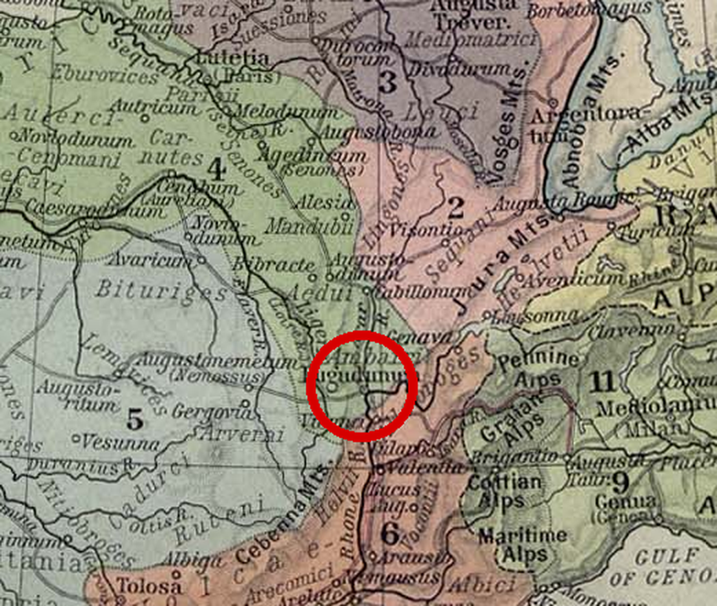 Detail map for Lugdunum
